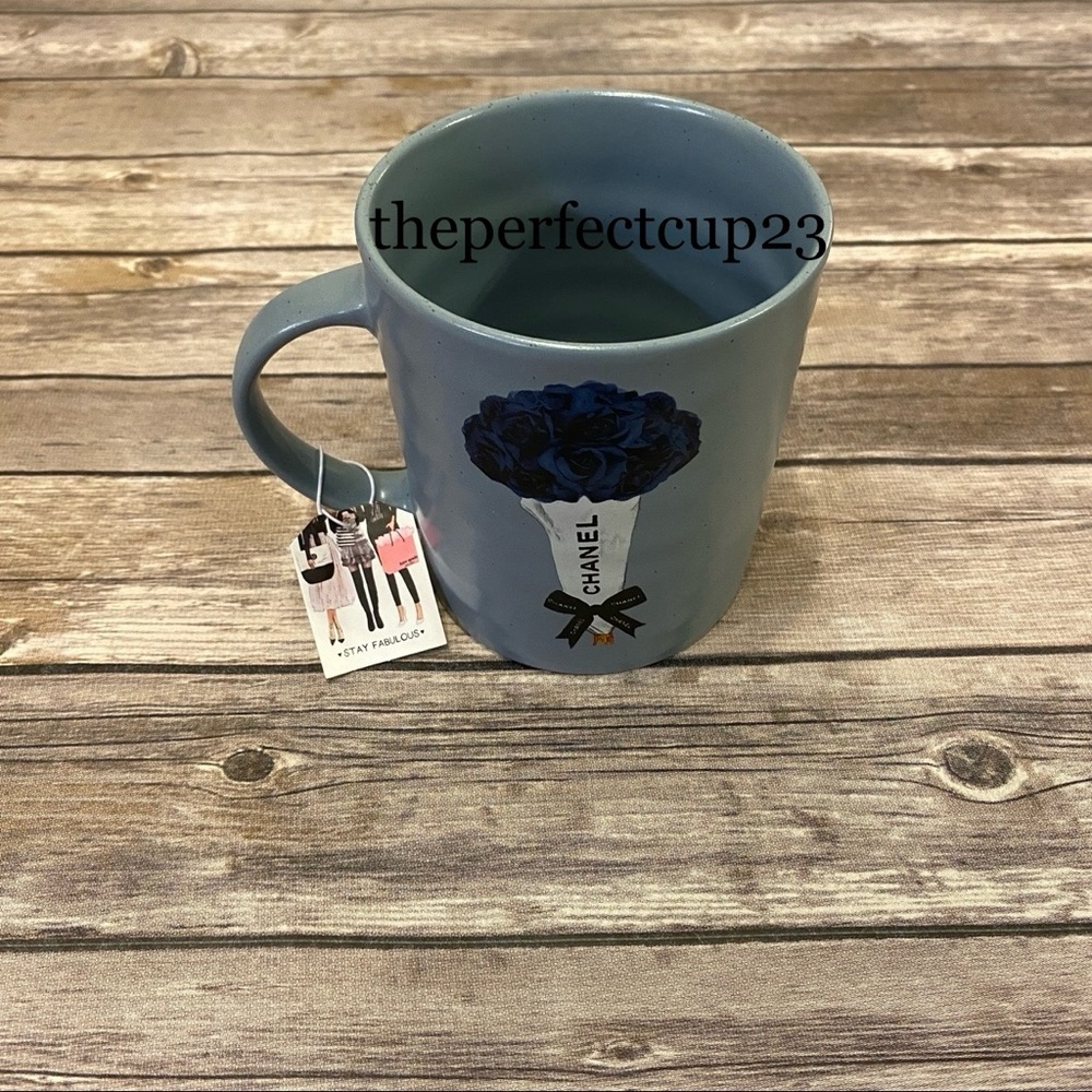 Blue Chanel Flower Bouquet Mug